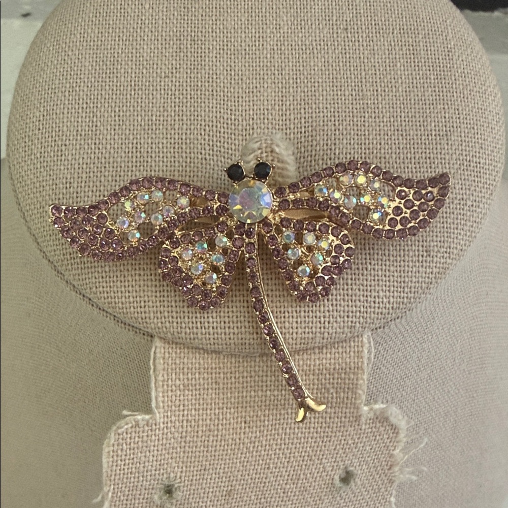 Sparkling Dragonfly Brooch